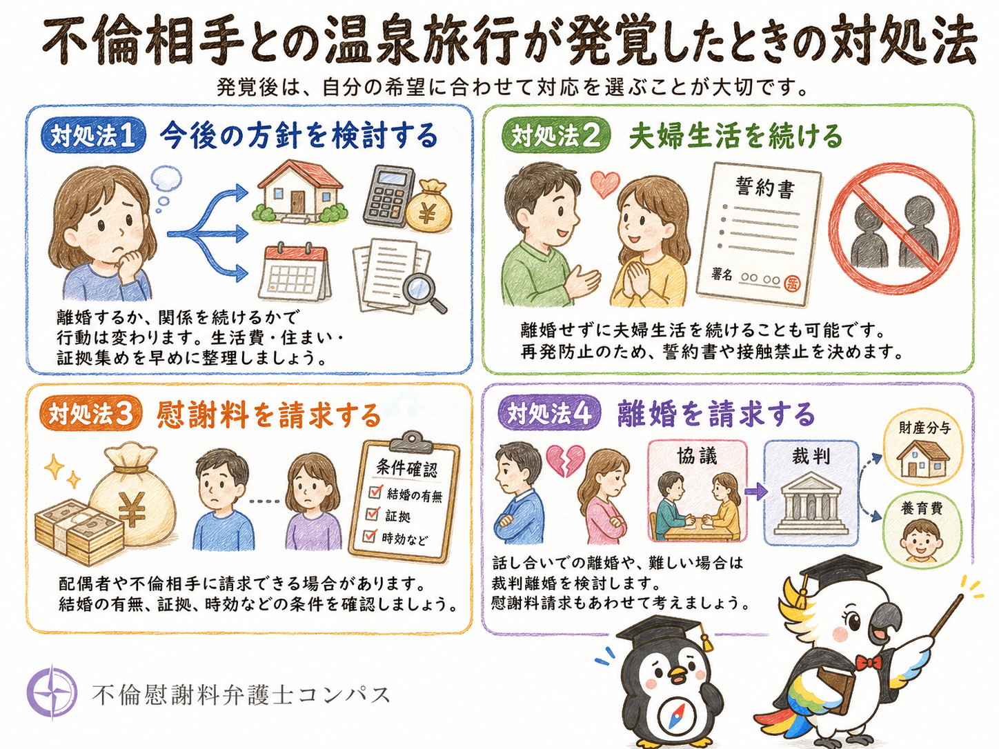 ２章　不倫相手との温泉旅行が発覚したときの対処法４つ